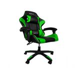 Cadeira Gamer Impact em Tecido com Encosto Reclinável, Apoio de Braços Ajustável e Almofadas Verde