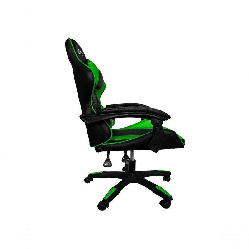Cadeira Gamer Impact em Tecido com Encosto Reclinável, Apoio de Braços Ajustável e Almofadas Verde