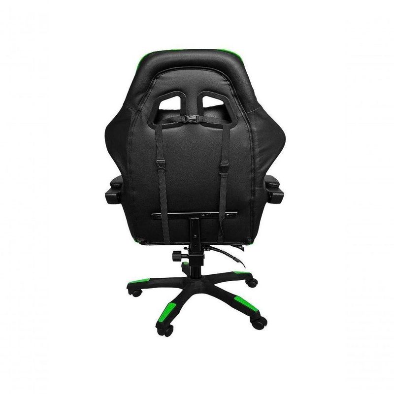 Cadeira Gamer Impact em Tecido com Encosto Reclinável, Apoio de Braços Ajustável e Almofadas Verde