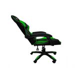Cadeira Gamer Impact em Tecido com Encosto Reclinável, Apoio de Braços Ajustável e Almofadas Verde