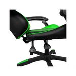 Cadeira Gamer Impact em Tecido com Encosto Reclinável, Apoio de Braços Ajustável e Almofadas Verde