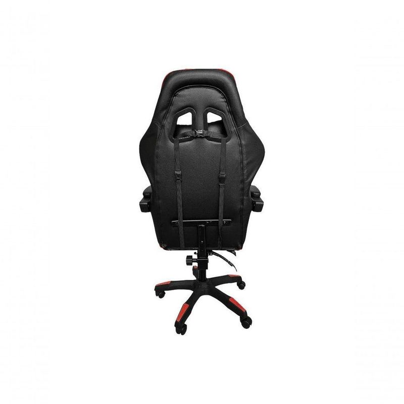 Cadeira Gamer Impact Red em Tecido com Encosto Reclinável, Apoio de Braços Ajustável e Almofadas