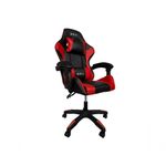 Cadeira Gamer Impact Red em Tecido com Encosto Reclinável, Apoio de Braços Ajustável e Almofadas