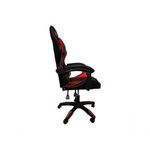 Cadeira Gamer Impact Red em Tecido com Encosto Reclinável, Apoio de Braços Ajustável e Almofadas