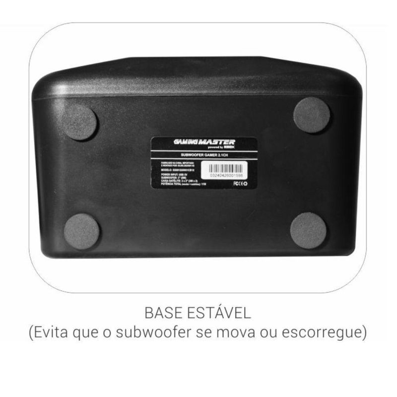 Subwoofer Gamer K-mex Stereo Ss8012 11w Rms, Canais 21, Led De 7 Cores, Preto - Ss8012u0001c81x