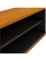 Rack 75 Polegadas Com 2 Portas E Prateleira Riviera - Preto E Cedro