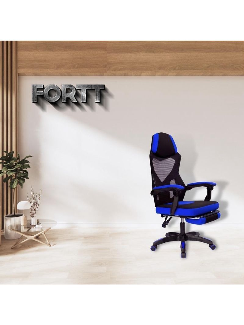 Cadeira De Escritório Com Rodinha Fortt Verona Azul - Cegf01-a