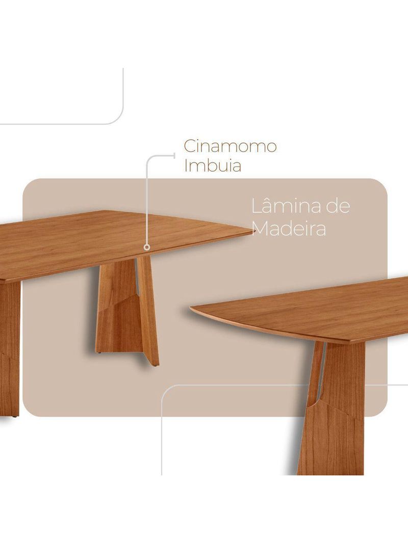 Sala De Jantar Mesa Florida Tampo Laminado Barril 8 Cadeiras Vel Creme /imbuia Nat/cinam Imbuia
