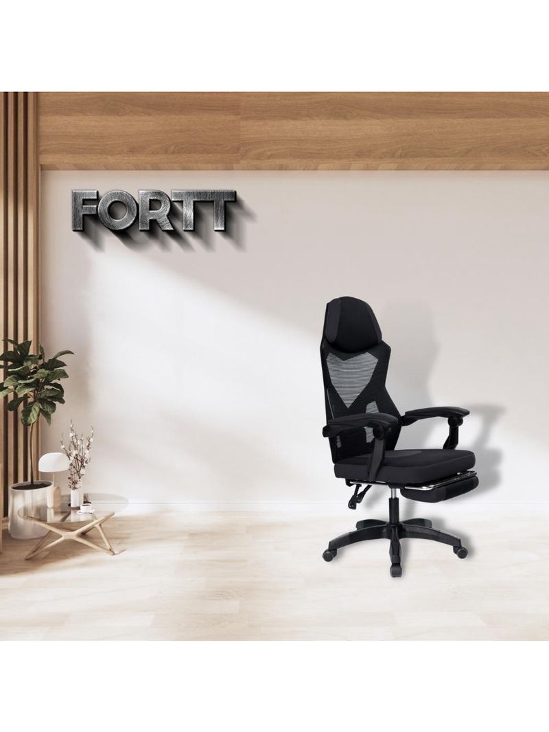 Cadeira De Escritório Com Rodinha Fortt Verona Preta - Cegf01-p