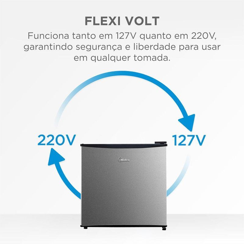 Frigobar Midea Inverter 45L Bivolt Prata MDRD086FGD503
