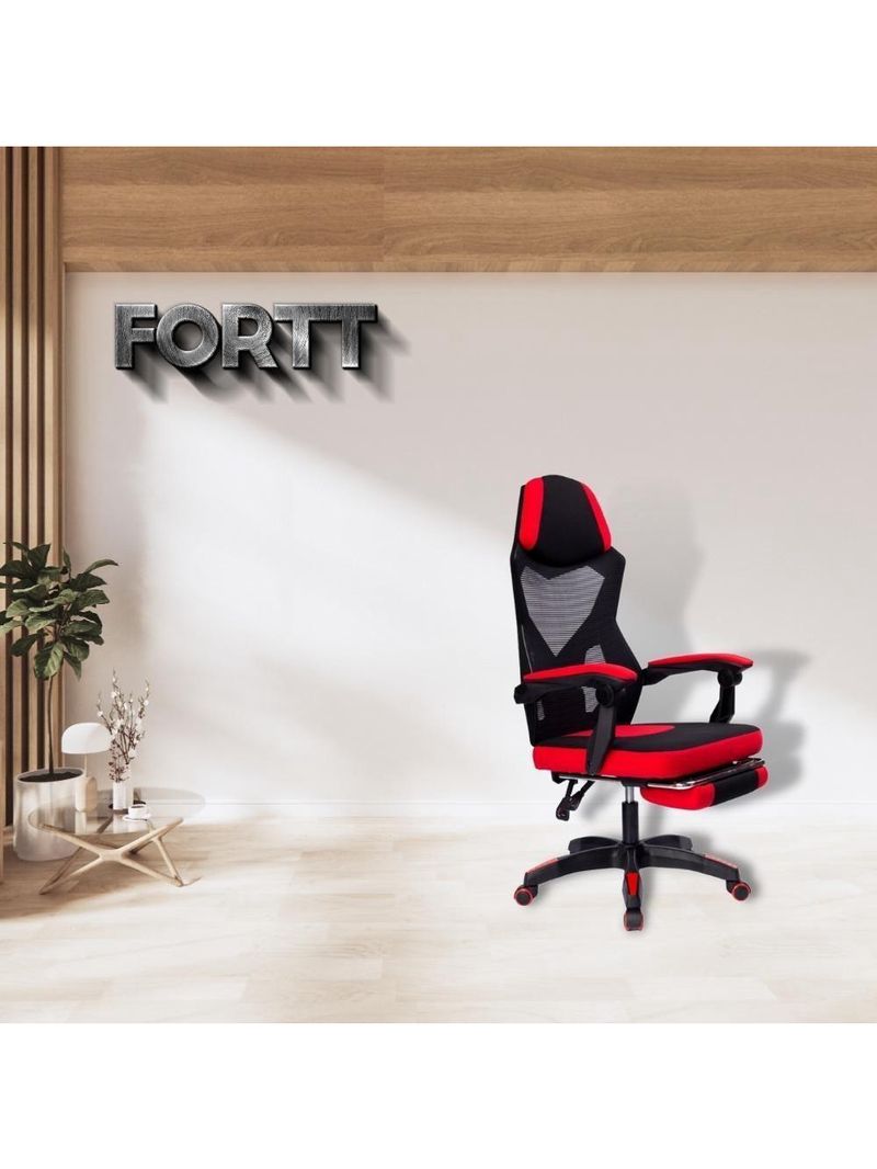 Cadeira De Escritório Com Rodinha Fortt Verona Vermelha - Cegf01-v