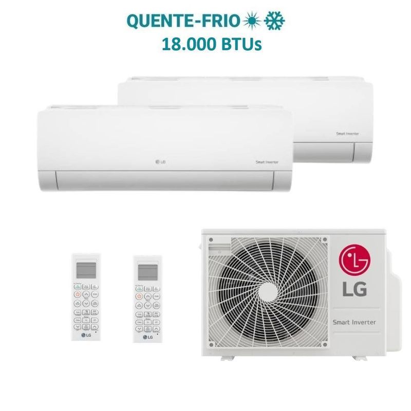 Ar Condicionado Bi Split LG 18000 BTUs (HW 12K+12K) Quente e Frio Inverter 220V R32 Z2UW18GFB1AWGZBR1