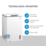Freezer Midea Horizontal 100L 1 Porta Branco Bivolt (MDRC151FZD013)