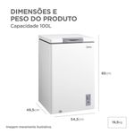 Freezer Midea Horizontal 100L 1 Porta Branco Bivolt (MDRC151FZD013)