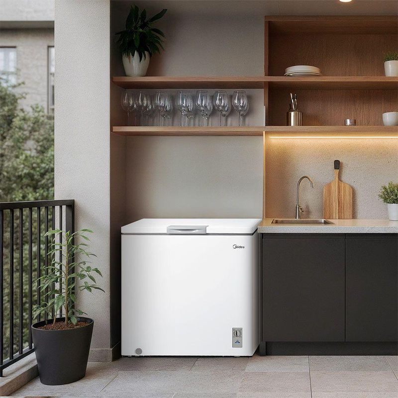 Freezer Midea Horizontal 198L 1 Porta Branco Bivolt (MDRC280SFZ013)