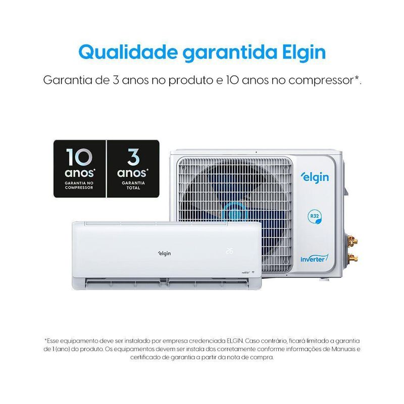 Ar Condicionado Split Elgin Eco Inverter III Wi-Fi 9000 BTUs Quente e Frio 220V HJQC09C2WGCG