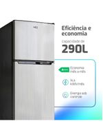 Geladeira Refrigerador HQ Defrost 290 Litros Preto/Cinza HQ-290RDF 220V