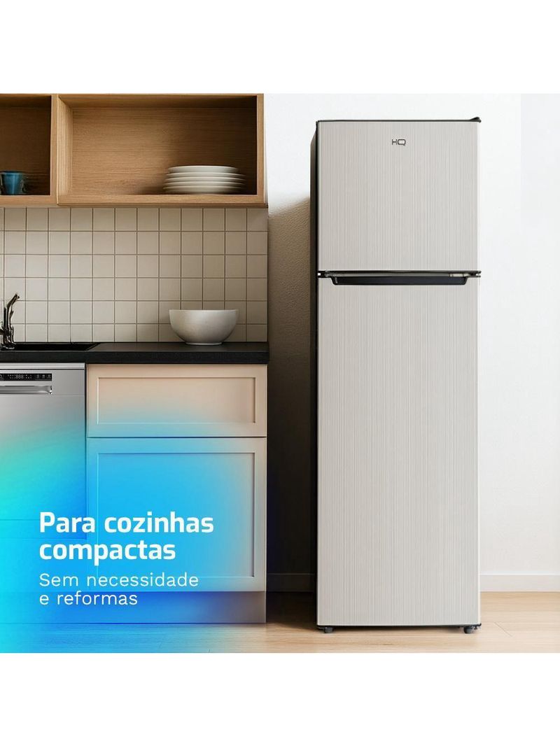 Geladeira Refrigerador HQ Defrost 290 Litros Preto/Cinza HQ-290RDF 220V
