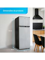 Geladeira Refrigerador HQ Defrost 230 Litros Cinza HQ-230RDF 220V