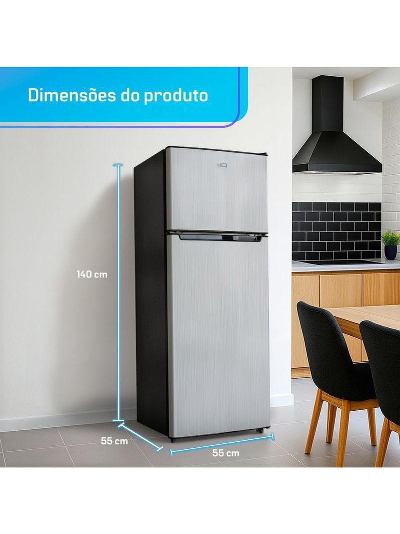 Geladeira Refrigerador HQ Defrost 230 Litros Cinza HQ-230RDF 220V
