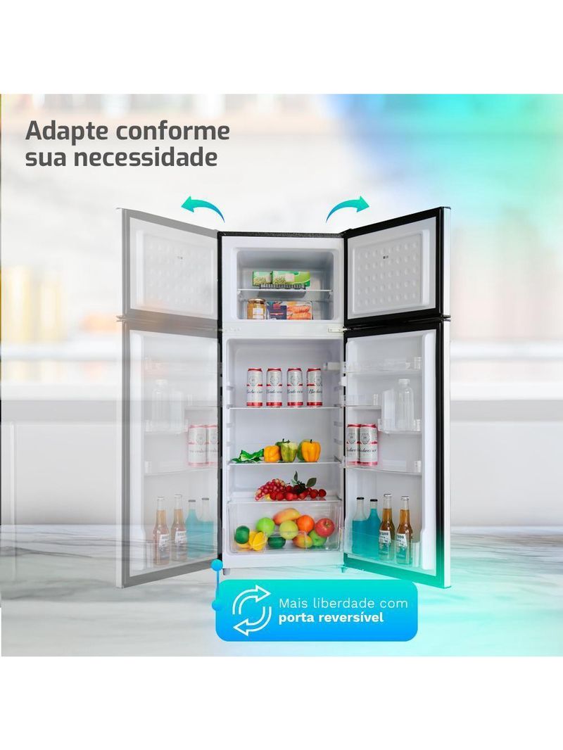 Geladeira Refrigerador HQ Defrost 230 Litros Cinza HQ-230RDF 220V
