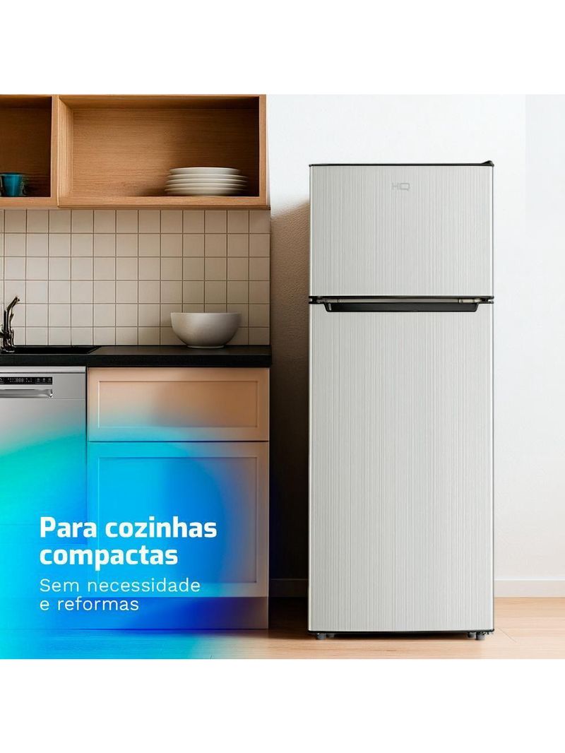 Geladeira Refrigerador HQ Defrost 230 Litros Cinza HQ-230RDF 220V