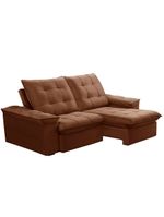 Sofá Retrátil Reclinável Para Sala 3 Lugares 230cm Nijma F04 Veludo Terracota - Lyam Decor