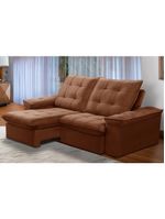 Sofá Retrátil Reclinável Para Sala 3 Lugares 230cm Nijma F04 Veludo Terracota - Lyam Decor