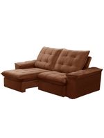 Sofá Retrátil Reclinável Para Sala 3 Lugares 230cm Nijma F04 Veludo Terracota - Lyam Decor