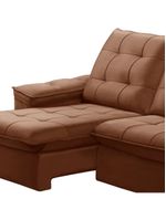 Sofá Retrátil Reclinável Para Sala 3 Lugares 230cm Nijma F04 Veludo Terracota - Lyam Decor