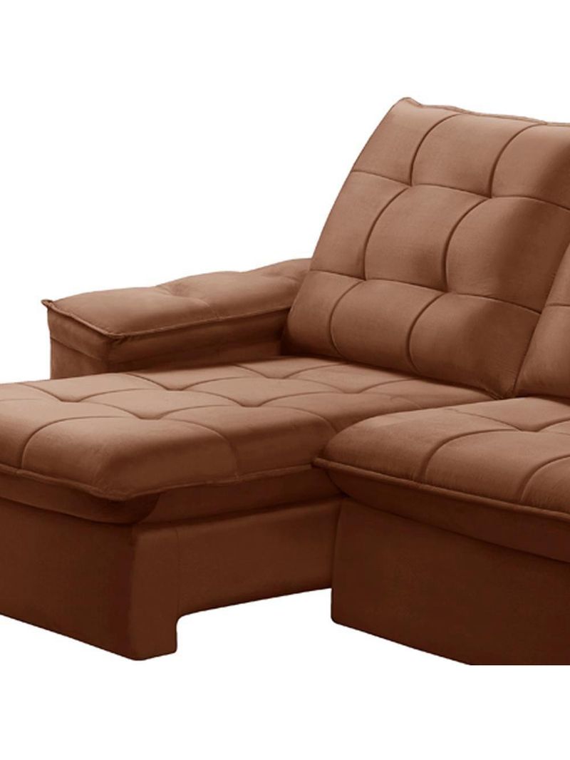 Sofá Retrátil Reclinável Para Sala 3 Lugares 230cm Nijma F04 Veludo Terracota - Lyam Decor
