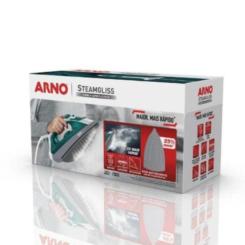 Ferro A Vapor Arno Steamgliss Base Antiaderente 110V