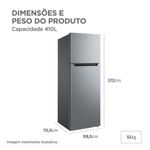 Geladeira Cycle Defrost Duplex 410L Inverter Prata Midea MDRT554EVF502 220V