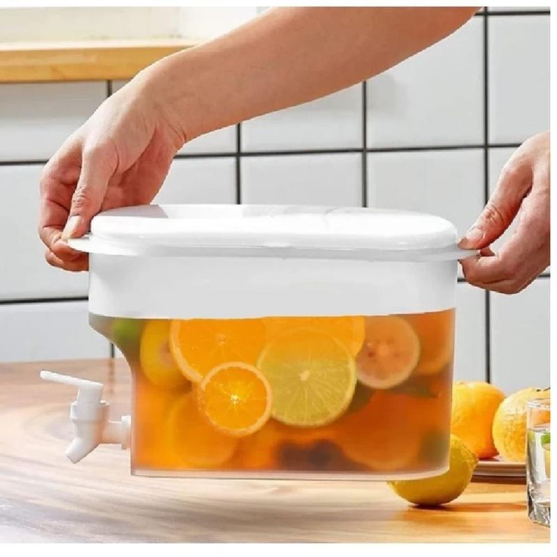 Suqueira Portatil Dispenser De Bebidas Suco Agua Camping Praia Geladeira Torneira 3,2l Grande