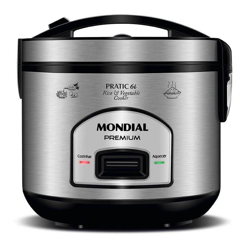 Panela Elétrica Mondial Pratic 6I Pe-43-6X 220V-Preto-Inox