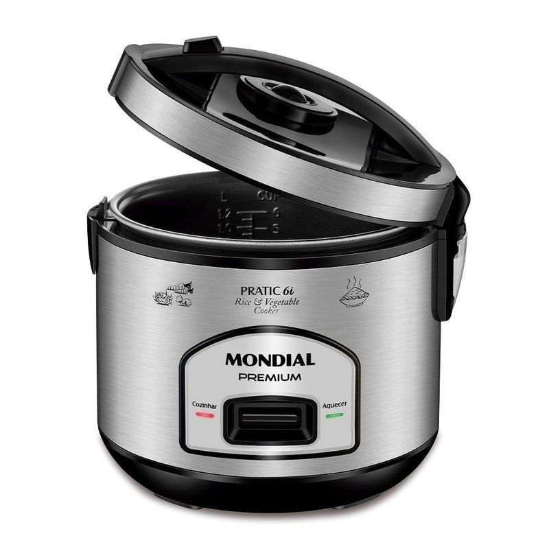 Panela Elétrica Mondial Pratic 6I Pe-43-6X 220V-Preto-Inox