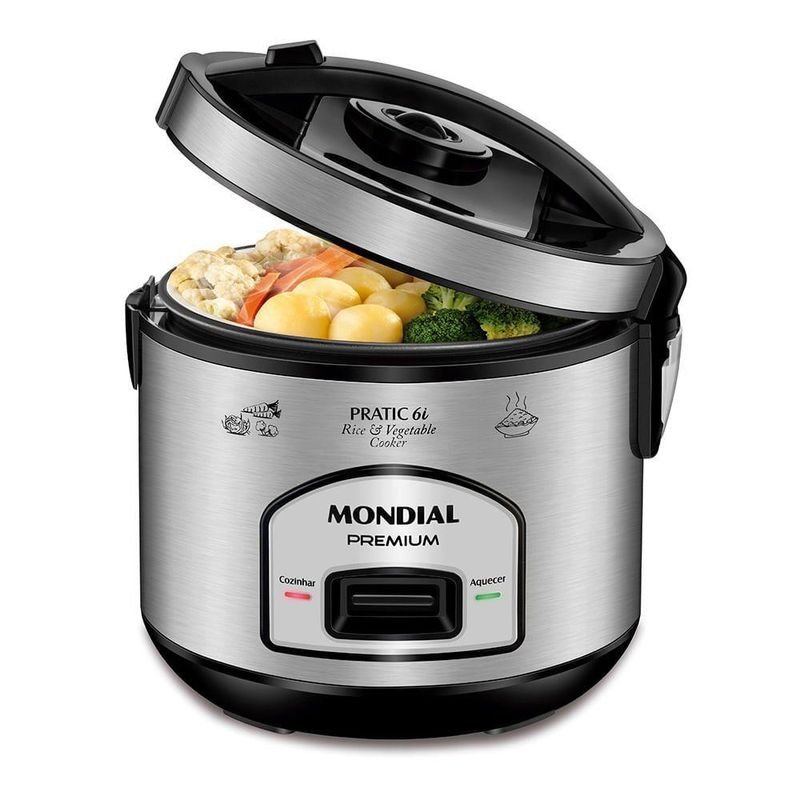 Panela Elétrica Mondial Pratic 6I Pe-43-6X 220V-Preto-Inox