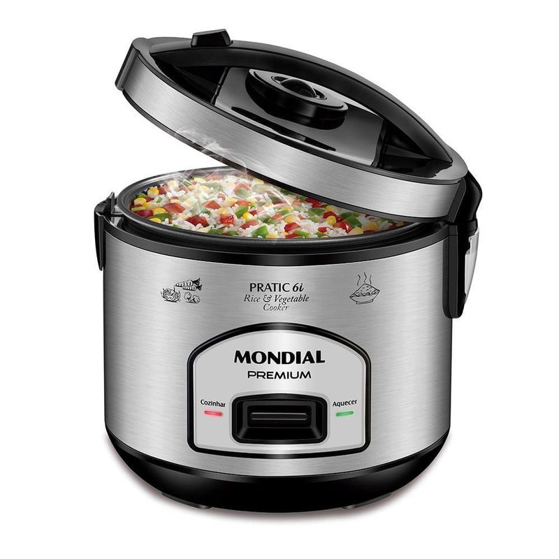 Panela Elétrica Mondial Pratic 6I Pe-43-6X 220V-Preto-Inox