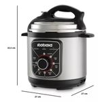 Panela de Pressão Eletrica Essencial 3L 700W Inox com Preto 127V