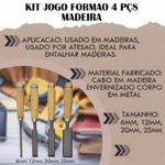 Kit Formao 4 Pecas Jogo Artesao Entalhar Madeira Esculpir Escultura Ferramenta Completo