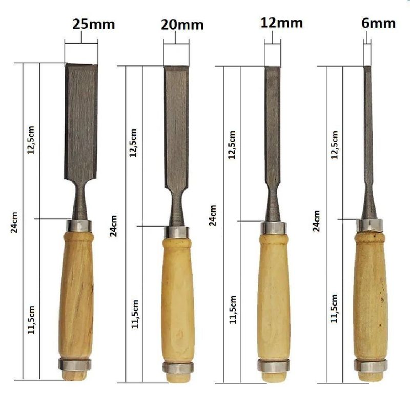 Kit Formao 4 Pecas Jogo Artesao Entalhar Madeira Esculpir Escultura Ferramenta Completo