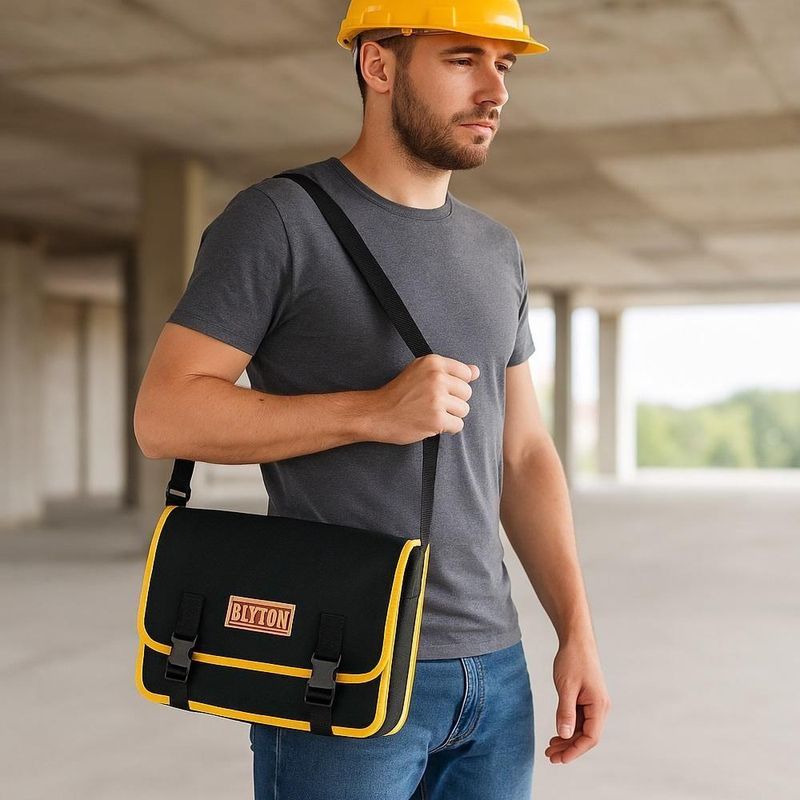 Bolsa Porta Ferramenta Impermeavel Cartucheira Alca Transversal Regulavel Amarela