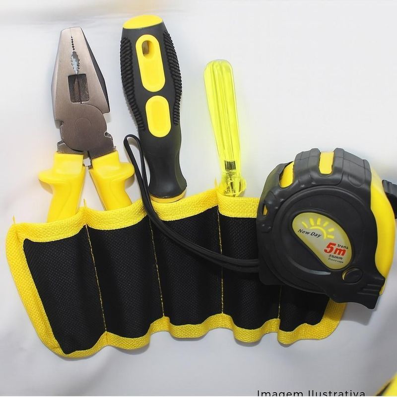 Bolsa Porta Ferramenta Impermeavel Cartucheira Alca Transversal Regulavel Amarela