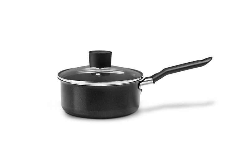 Panela com tampa 16x7cm 1,2l ebony preto brinox