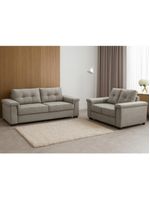 Sofá 3 E 2 Lugares Para Sala De Estar Living Allon F04 Veludo Marrom Claro - Lyam Decor