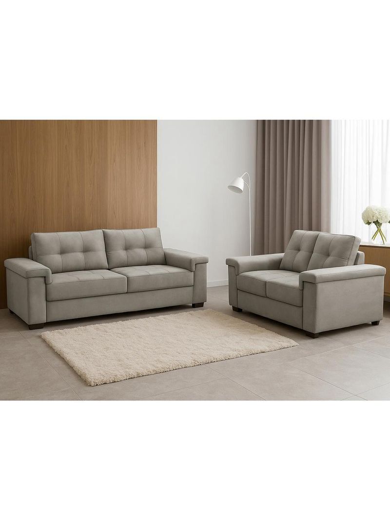 Sofá 3 E 2 Lugares Para Sala De Estar Living Allon F04 Veludo Marrom Claro - Lyam Decor