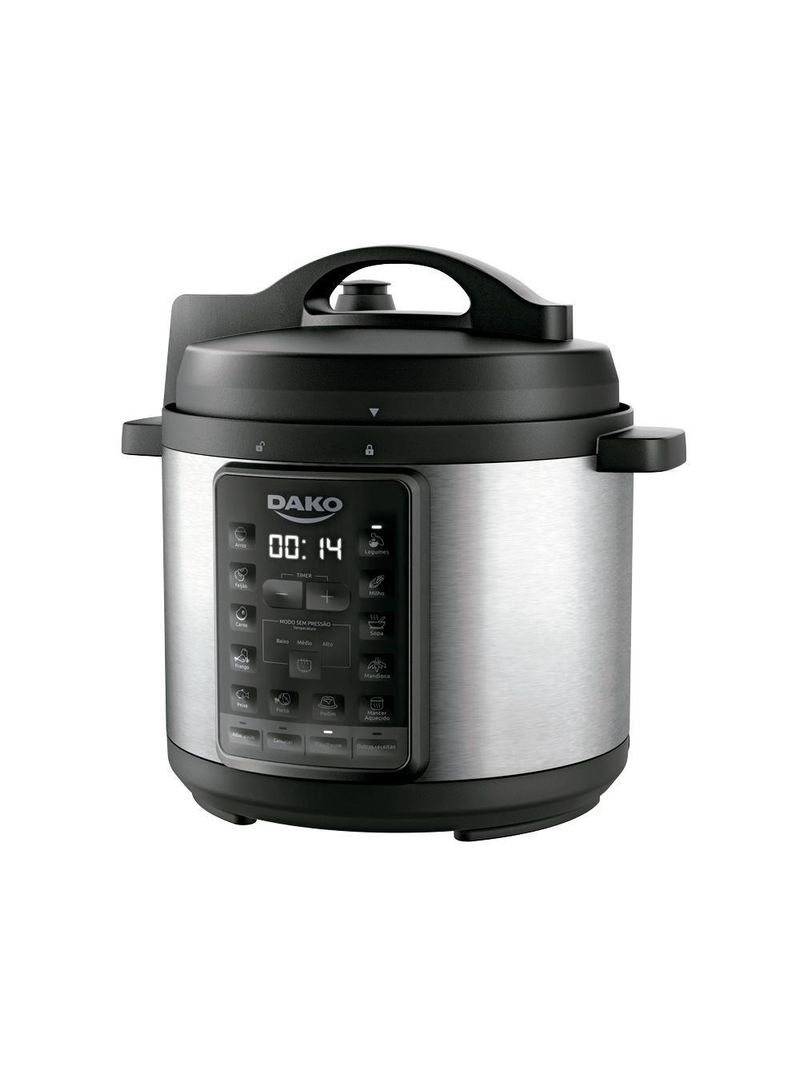 Panela De Pressão Dako 1000w 6l Multifunções Preto 110V