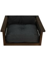 Conjunto Sofá Havaí 3 Lugares + 2 Poltronas De Madeira Com Almofadas Confortáveis - Cinza