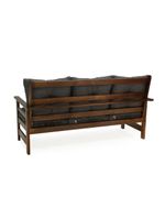 Conjunto Sofá Havaí 3 Lugares + 2 Poltronas De Madeira Com Almofadas Confortáveis - Cinza