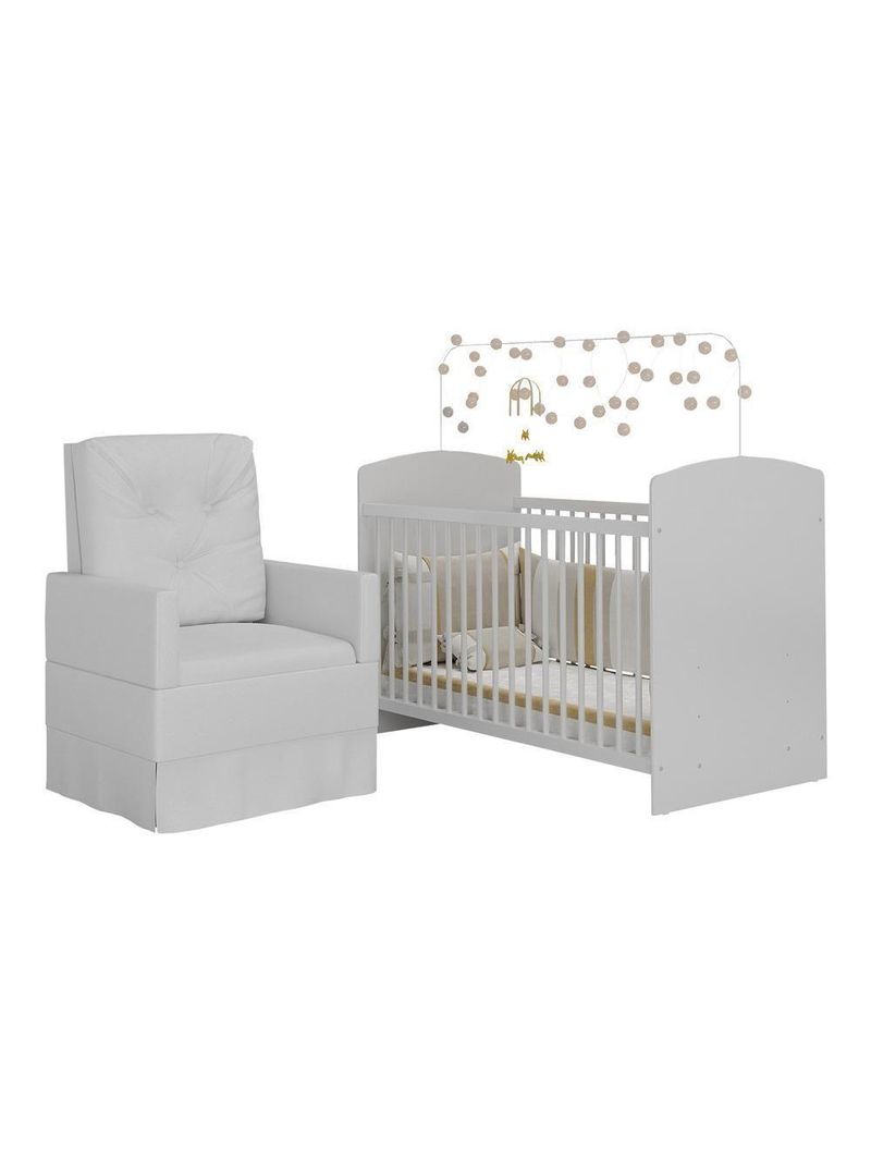 Berço Com Poltrona De Amamentação Ana Lívia Mp4069 Branco